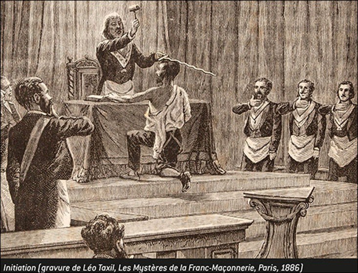 une représentation d'initiation maçonnique