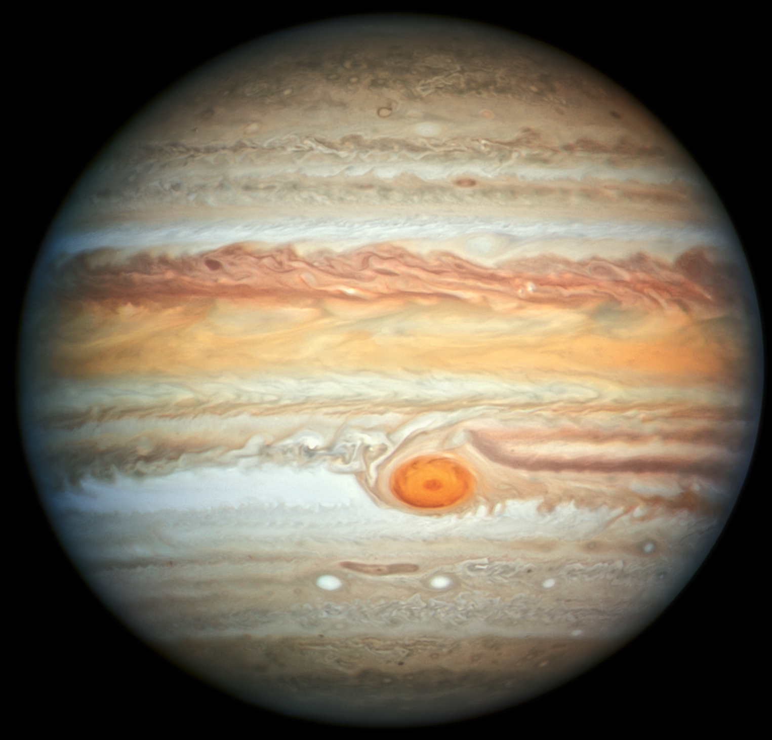 photo classique de Jupiter, avec la tâche orange
